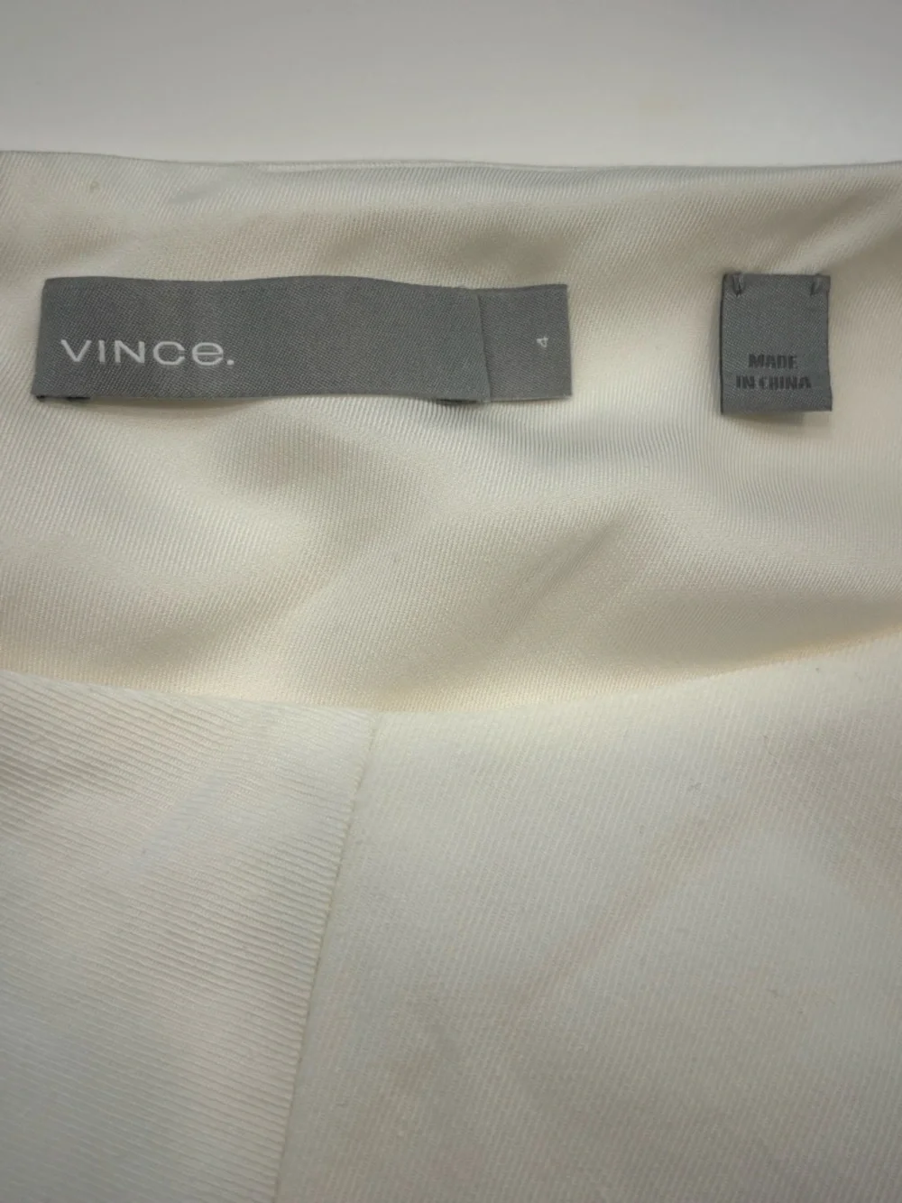 Vince Off  White Linen Blend Asymmetrical A-Line Skirt size 4 - Picture 7 of 9